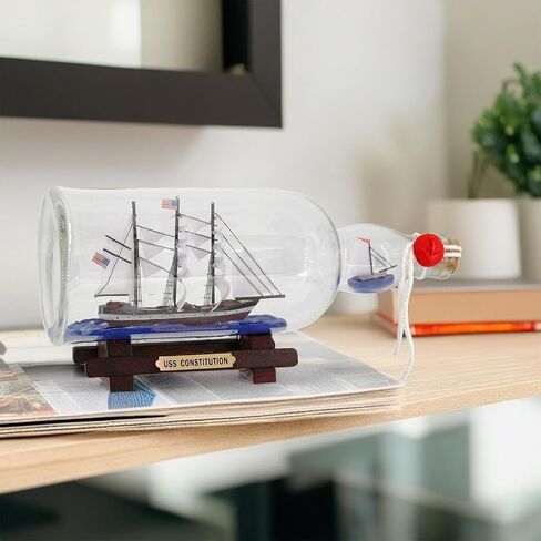 Model Ship in a Bottle Glass Ornament Table top Nautical Ornament for Home Sailboat Decor Endeavour British Tallship in Kuwait
