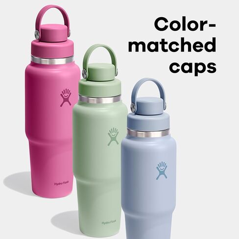 HYDRO FLASK Wide Mouth vacuum insulated stainless steel cupholder water bottle with leakproof chug cap for cup holder, cold water drinks, sports, car in Kuwait