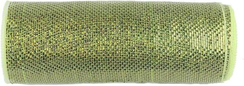 YYCRAFT 10 Yards 10 Inch Poly Mesh Ribbon Rolls Deluxe Wide Foil,Red/Lime in Kuwait