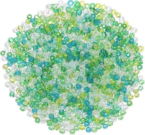 Uxcell 2000 PCS Glass Seed Beads Beads ، 2mm mini glass bugle beads for diy arrings ، charlaces ، bracelets ، made المجوهرات ، اللون الأخضر in Kuwait