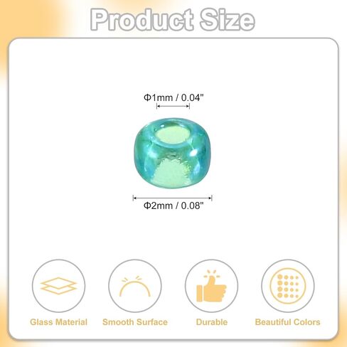Uxcell 2000 PCS Glass Seed Beads Beads ، 2mm mini glass bugle beads for diy arrings ، charlaces ، bracelets ، made المجوهرات ، اللون الأخضر in Kuwait