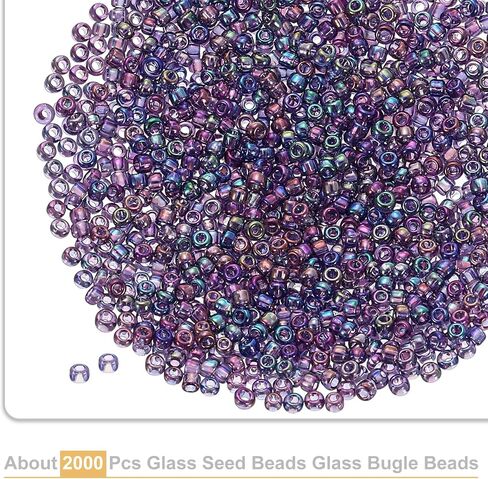 Uxcell 2000 PCS Glass Seed Beads Beads ، 2mm mini glass bugle beads for diy arrings ، charlaces ، bracelets ، made المجوهرات ، اللون الأخضر in Kuwait