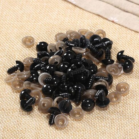 20pcs عيون سلامة بلاستيكية سوداء مع غسالات ، عيون حرفية ، للكروشيه ، الدمية ، أفخم ، صنع الحيوانات المحشوة ، 9 ملم in Kuwait