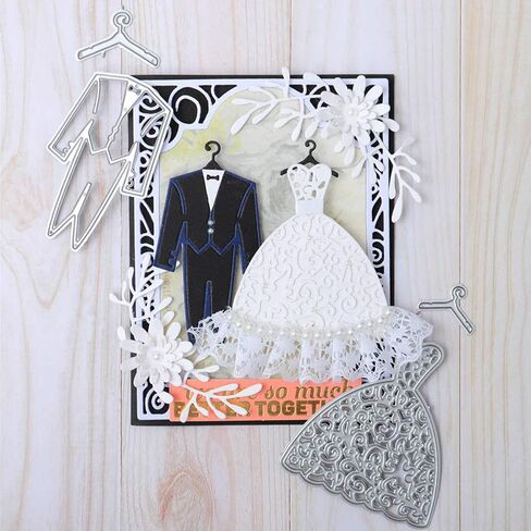 1 Pcs Wedding Dress Suit Cutting Dies,DIY Scrapbooking Artist Metal Cutting Dies Stencils Christmas DIY Scrapbook Emboss Paper Cards Stencil Mold(Wedding Dress Suit) in Saudi Arabia