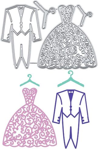 1 Pcs Wedding Dress Suit Cutting Dies,DIY Scrapbooking Artist Metal Cutting Dies Stencils Christmas DIY Scrapbook Emboss Paper Cards Stencil Mold(Wedding Dress Suit) in Saudi Arabia