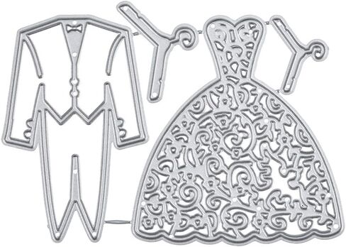 1 Pcs Wedding Dress Suit Cutting Dies,DIY Scrapbooking Artist Metal Cutting Dies Stencils Christmas DIY Scrapbook Emboss Paper Cards Stencil Mold(Wedding Dress Suit) in Saudi Arabia