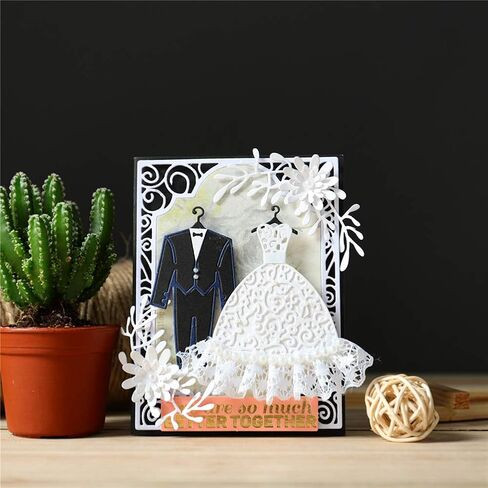 1 Pcs Wedding Dress Suit Cutting Dies,DIY Scrapbooking Artist Metal Cutting Dies Stencils Christmas DIY Scrapbook Emboss Paper Cards Stencil Mold(Wedding Dress Suit) in Saudi Arabia