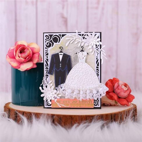 1 Pcs Wedding Dress Suit Cutting Dies,DIY Scrapbooking Artist Metal Cutting Dies Stencils Christmas DIY Scrapbook Emboss Paper Cards Stencil Mold(Wedding Dress Suit) in Saudi Arabia