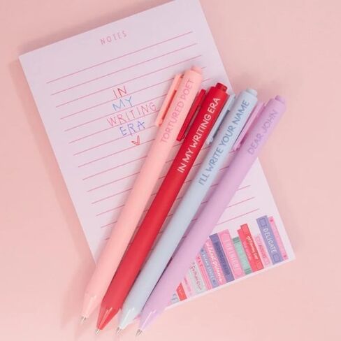 Taylor Gel Pens, T. Swift Merch, Set of 4 Colorful Retractable Gel Pens for Journaling and Note Taking, Cute Pen Gift for Swifties in Saudi Arabia