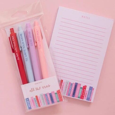 Taylor Gel Pens, T. Swift Merch, Set of 4 Colorful Retractable Gel Pens for Journaling and Note Taking, Cute Pen Gift for Swifties in Saudi Arabia