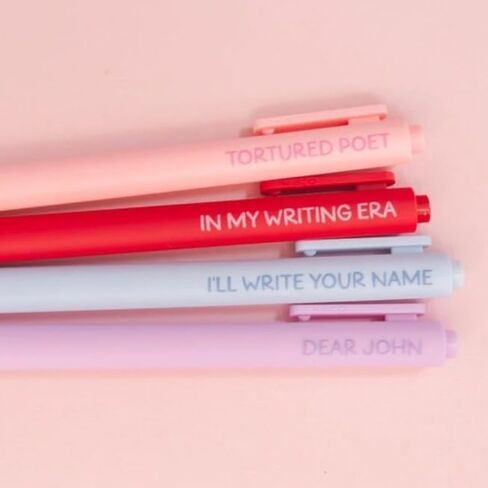 Taylor Gel Pens, T. Swift Merch, Set of 4 Colorful Retractable Gel Pens for Journaling and Note Taking, Cute Pen Gift for Swifties in Saudi Arabia