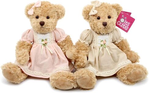 2-Pack Teddy Bear,Cute Stuffed Animal,Couple Gift Soft Plush Toy 11inch (Vintage Dress) in Kuwait