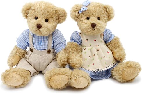 2-Pack Teddy Bear,Cute Stuffed Animal,Couple Gift Soft Plush Toy 11inch (Vintage Dress) in Kuwait