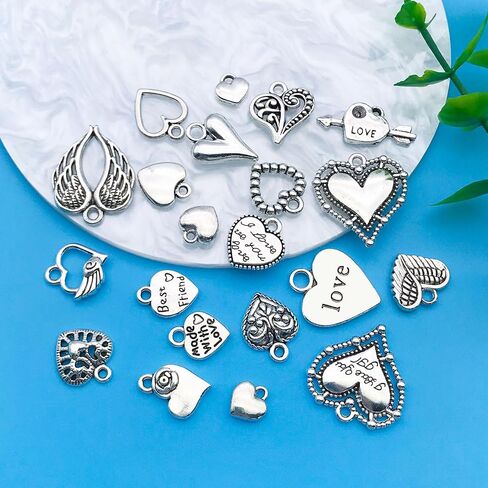 youdiyla 80pcs سبيكة Silver Christmas Snowflake Series Series Series Jewelry Making DIY keychain arock arrings قلادة تصميم مختلفة لمجوهرات صنع الأساور قلادة (SN18) in Saudi Arabia
