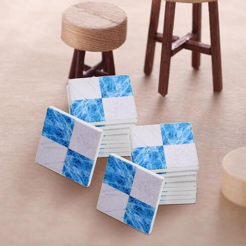 27pcs Miniature Wood Floor Sheets for Dollhouse Decor, Assorted Colors, 1.18in, DIY Craft Material, Realistic and Smooth Finish in Kuwait