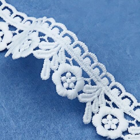 White Lace Ribbon,6 Assorted Pattern 0.79"- 1.42" Wide Lace Trim,Eyelet Fabric Trim Embroidered Lace Edge for DIY Sewing Craft,Doll Clothes,Bridal Wedding Decoration,2 Yard Each,12 Yards Total in Kuwait