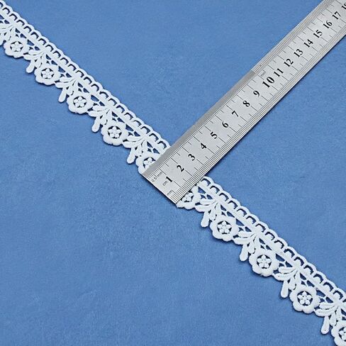 White Lace Ribbon,6 Assorted Pattern 0.79"- 1.42" Wide Lace Trim,Eyelet Fabric Trim Embroidered Lace Edge for DIY Sewing Craft,Doll Clothes,Bridal Wedding Decoration,2 Yard Each,12 Yards Total in Kuwait