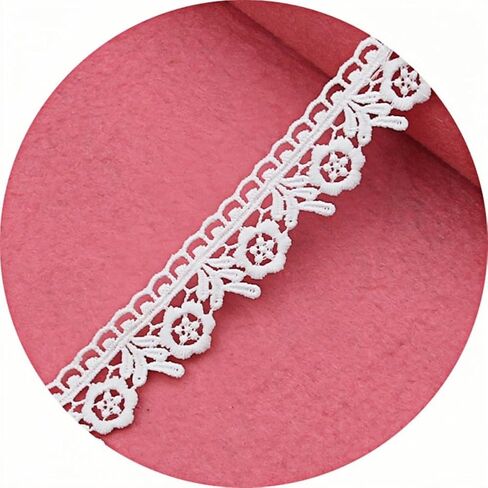 White Lace Ribbon,6 Assorted Pattern 0.79"- 1.42" Wide Lace Trim,Eyelet Fabric Trim Embroidered Lace Edge for DIY Sewing Craft,Doll Clothes,Bridal Wedding Decoration,2 Yard Each,12 Yards Total in Kuwait
