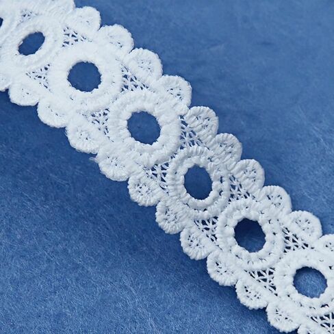 White Lace Ribbon,6 Assorted Pattern 0.79"- 1.42" Wide Lace Trim,Eyelet Fabric Trim Embroidered Lace Edge for DIY Sewing Craft,Doll Clothes,Bridal Wedding Decoration,2 Yard Each,12 Yards Total in Kuwait