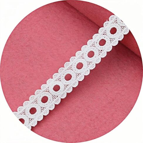 White Lace Ribbon,6 Assorted Pattern 0.79"- 1.42" Wide Lace Trim,Eyelet Fabric Trim Embroidered Lace Edge for DIY Sewing Craft,Doll Clothes,Bridal Wedding Decoration,2 Yard Each,12 Yards Total in Kuwait