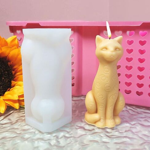 Tone Fun The Sitting Cat Shape Candle Silicone Molds for Making Candle, Resin, Aromatherapy Candles, Handmade Wax Soap, Home Decor,Plaster Statue in Saudi Arabia