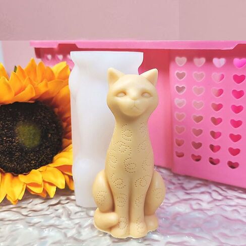 Tone Fun The Sitting Cat Shape Candle Silicone Molds for Making Candle, Resin, Aromatherapy Candles, Handmade Wax Soap, Home Decor,Plaster Statue in Saudi Arabia