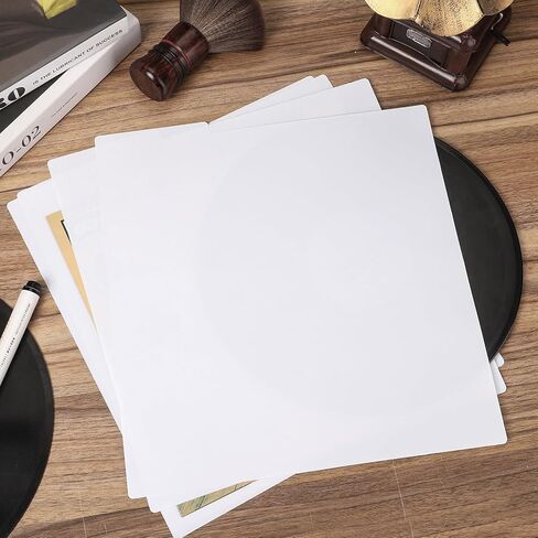 FACMOGU 20PCS الفواصل القياسية في فينيل ، 12.5 "× 13" فواصل سجلات فينيل البلاستيك ، بطاقة الفواصل السجلية الفائقة 33 دورة في الدقيقة ، فواصل كتالوجات LP DIY لألبومات سجل VINYL DVD تخزين - أبيض in Kuwait