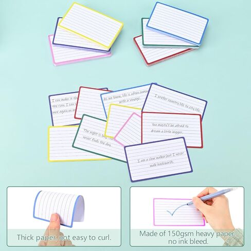 BAYTORY 360-Piece Index Cards, 3 x 5 Inches, Colored lined Notecards, Flash Cards for Studying, Cue Cards for Learning Office Note Taking (Multicolor) in Saudi Arabia