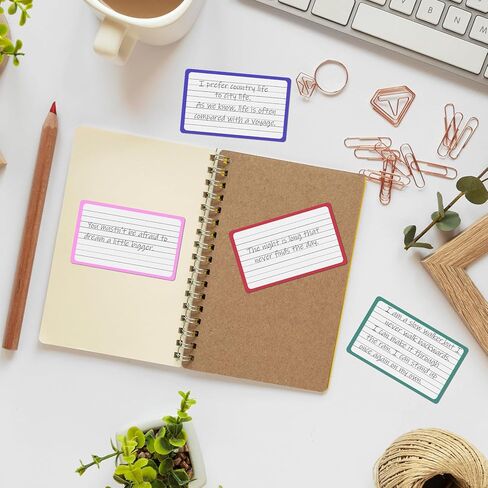 BAYTORY 360-Piece Index Cards, 3 x 5 Inches, Colored lined Notecards, Flash Cards for Studying, Cue Cards for Learning Office Note Taking (Multicolor) in Saudi Arabia