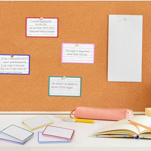BAYTORY 360-Piece Index Cards, 3 x 5 Inches, Colored lined Notecards, Flash Cards for Studying, Cue Cards for Learning Office Note Taking (Multicolor) in Saudi Arabia