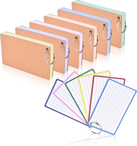 BAYTORY 360-Piece Index Cards, 3 x 5 Inches, Colored lined Notecards, Flash Cards for Studying, Cue Cards for Learning Office Note Taking (Multicolor) in Saudi Arabia