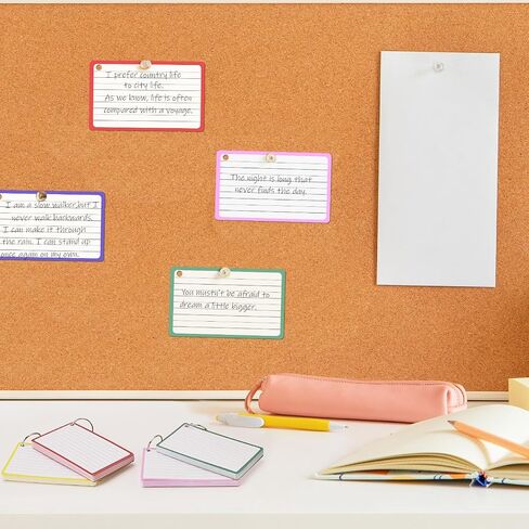 BAYTORY 360-Piece Index Cards, 3 x 5 Inches, Colored lined Notecards, Flash Cards for Studying, Cue Cards for Learning Office Note Taking (Multicolor) in Saudi Arabia