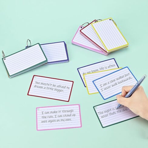 BAYTORY 360-Piece Index Cards, 3 x 5 Inches, Colored lined Notecards, Flash Cards for Studying, Cue Cards for Learning Office Note Taking (Multicolor) in Saudi Arabia