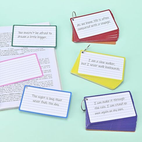 BAYTORY 360-Piece Index Cards, 3 x 5 Inches, Colored lined Notecards, Flash Cards for Studying, Cue Cards for Learning Office Note Taking (Multicolor) in Saudi Arabia