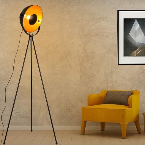 COSYLUX Industrial Tripod Floor Lamp for Living Room, Modern Satellite Tall Standing Lamps for Bedrooms Black Gold (No Bulbs) in Kuwait