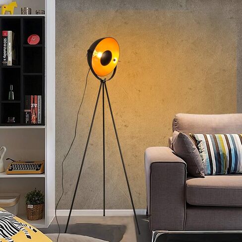 COSYLUX Industrial Tripod Floor Lamp for Living Room, Modern Satellite Tall Standing Lamps for Bedrooms Black Gold (No Bulbs) in Kuwait