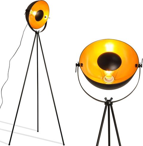 COSYLUX Industrial Tripod Floor Lamp for Living Room, Modern Satellite Tall Standing Lamps for Bedrooms Black Gold (No Bulbs) in Kuwait