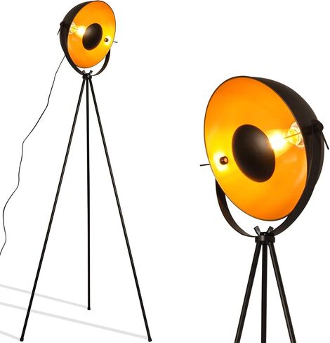 COSYLUX Industrial Tripod Floor Lamp for Living Room, Modern Satellite Tall Standing Lamps for Bedrooms Black Gold (No Bulbs) in Kuwait
