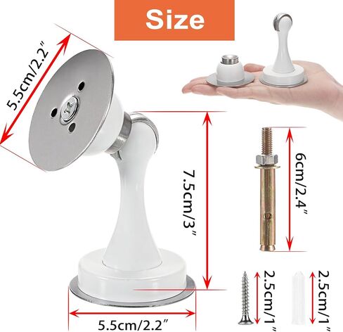 Sumnacon Sturdy Magnetic Door Stopper - 2 Pcs Stainless Steel Door Stopper with Magnet for Wall Floor,Sturdy Magnetic Doorstop Holder with Adhesive Tape & Screws for Home Office,Gold in Saudi Arabia