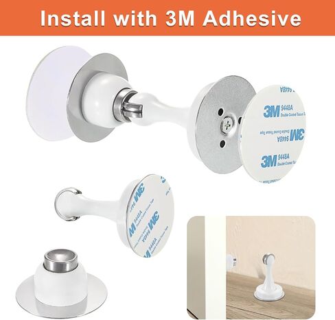 Sumnacon Sturdy Magnetic Door Stopper - 2 Pcs Stainless Steel Door Stopper with Magnet for Wall Floor,Sturdy Magnetic Doorstop Holder with Adhesive Tape & Screws for Home Office,Gold in Saudi Arabia
