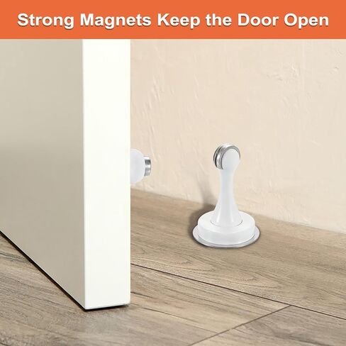 Sumnacon Sturdy Magnetic Door Stopper - 2 Pcs Stainless Steel Door Stopper with Magnet for Wall Floor,Sturdy Magnetic Doorstop Holder with Adhesive Tape & Screws for Home Office,Gold in Saudi Arabia