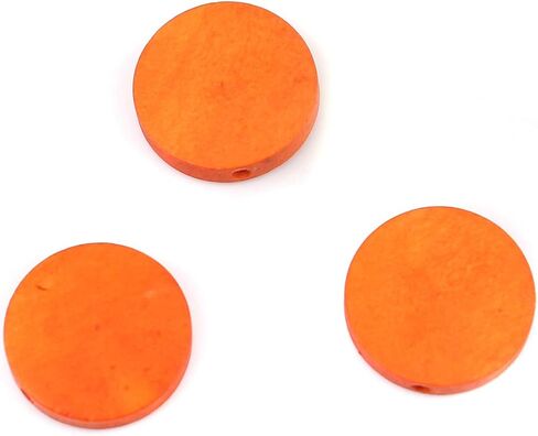 100 حبات خشبية مستديرة طبيعية 20 مم قطرها 4.2 مم مع ثقب 1.8 ملم in Kuwait