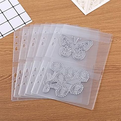 Baofali 20 Pack A5 حجم الموثق البلاستيكي ، 6 ثقوب مقاومة للماء PVC مجلدات فضفاضة حقيبة أوراق فضفاضة أكياس أوراق فضفاضة مخطط مثبتة الحقائب ، المستند ، فواتير تخزين القالب (شبكة) in Kuwait