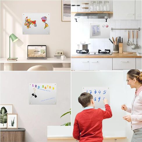 Bulletin Board 16.5 × 12.6 بوصة ، لوحة إعلانات ذاتية اللصق ، لوحة المكاتب للورود مع دبابيس الدفع 4pcs ، اللوحة البيضاء لملاحظات لصق ، صور in Kuwait