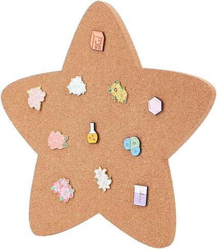 NBEADS Pin Display Cork Board, Star Cork Brooch Board 0.5inch Thick Pin Board Wall Mounted Cork Board Wooden Bulletin Display Board for Brooch Pin Storage Office Home Decor, 12x11Inch in Saudi Arabia