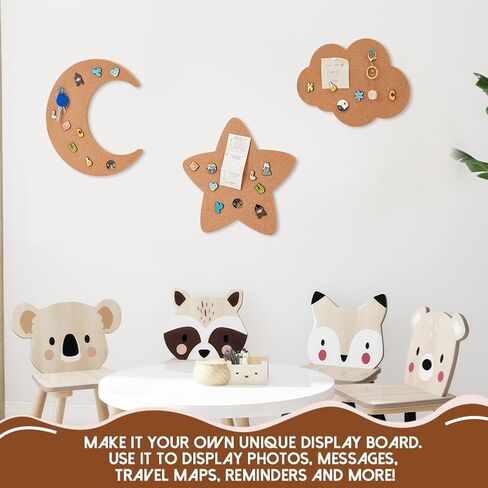 NBEADS Pin Display Cork Board, Star Cork Brooch Board 0.5inch Thick Pin Board Wall Mounted Cork Board Wooden Bulletin Display Board for Brooch Pin Storage Office Home Decor, 12x11Inch in Saudi Arabia
