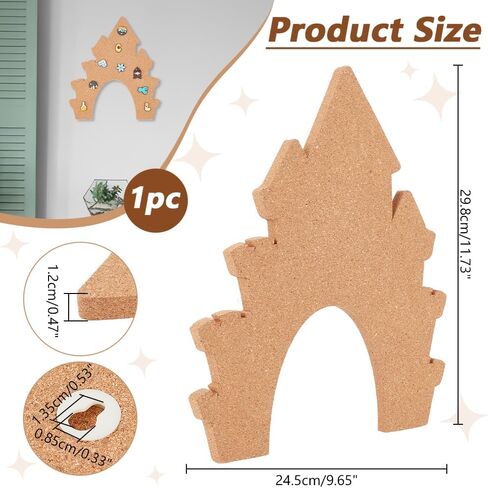 NBEADS Pin Display Cork Board, Star Cork Brooch Board 0.5inch Thick Pin Board Wall Mounted Cork Board Wooden Bulletin Display Board for Brooch Pin Storage Office Home Decor, 12x11Inch in Saudi Arabia