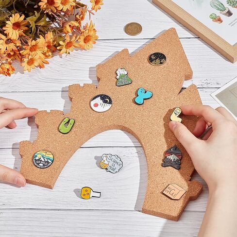 NBEADS Pin Display Cork Board, Star Cork Brooch Board 0.5inch Thick Pin Board Wall Mounted Cork Board Wooden Bulletin Display Board for Brooch Pin Storage Office Home Decor, 12x11Inch in Saudi Arabia