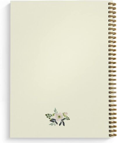 Softcover Floral Notes 8.5" x 11" Beautiful Spiral Notebook/Journal, 120 College Ruled Pages, Durable Gloss Laminated Cover, Gold Wire-o Spiral. Made in the USA in Saudi Arabia