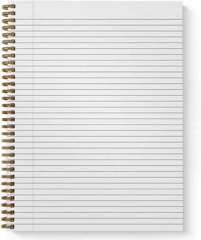 Softcover Floral Notes 8.5" x 11" Beautiful Spiral Notebook/Journal, 120 College Ruled Pages, Durable Gloss Laminated Cover, Gold Wire-o Spiral. Made in the USA in Saudi Arabia